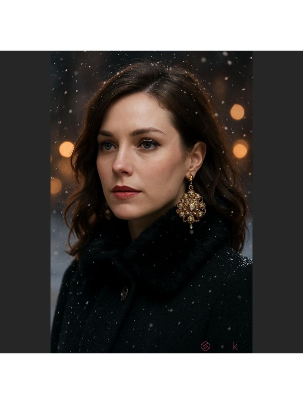 Elegant Snowflakel Crystal Earrings - Picture 5 of 5
